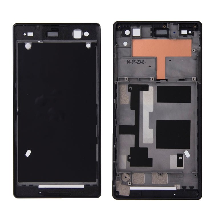 Front Housing  with Adhesive for Sony Xperia C3(Black) - Frame Bezel Plate by PMC Jewellery | Online Shopping South Africa | PMC Jewellery