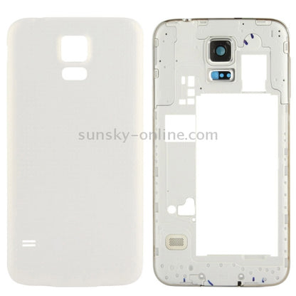 For Galaxy S5 / G900 Original LCD Middle Board (Dual Card Version) with Button Cable & Back Cover ,  (White) - Back Cover by PMC Jewellery | Online Shopping South Africa | PMC Jewellery