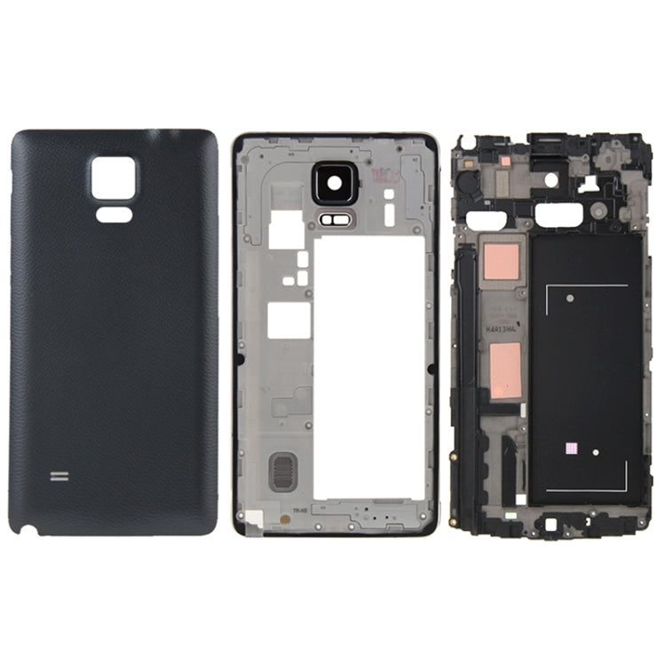 For Galaxy Note 4 / N910V Full Housing Cover (Front Housing LCD Frame Bezel Plate + Middle Frame Bezel Back Plate Housing Camera Lens Panel + Battery Back Cover ) (Black) - Back Cover by PMC Jewellery | Online Shopping South Africa | PMC Jewellery