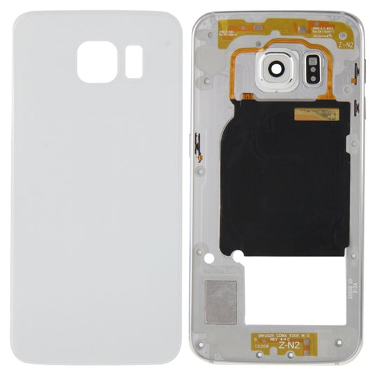 For Galaxy S6 Edge / G925 Full Housing Cover (Back Plate Housing Camera Lens Panel + Battery Back Cover ) (White) - Back Cover by PMC Jewellery | Online Shopping South Africa | PMC Jewellery