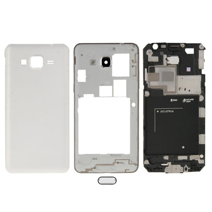 For Galaxy Grand Prime / G530 (Dual SIM Card Version) Full Housing Cover (Front Housing LCD Frame Bezel Plate + Middle Frame Bezel + Battery Back Cover) + Home Button (White) - Back Cover by PMC Jewellery | Online Shopping South Africa | PMC Jewellery