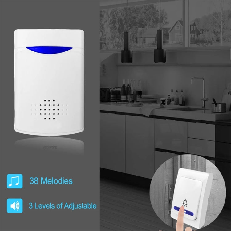 VOYE V006B2 Wireless Remote Control Chime Door Bell with Double-Receiver(White) - free shipping - PMC TechLife - Order now!
