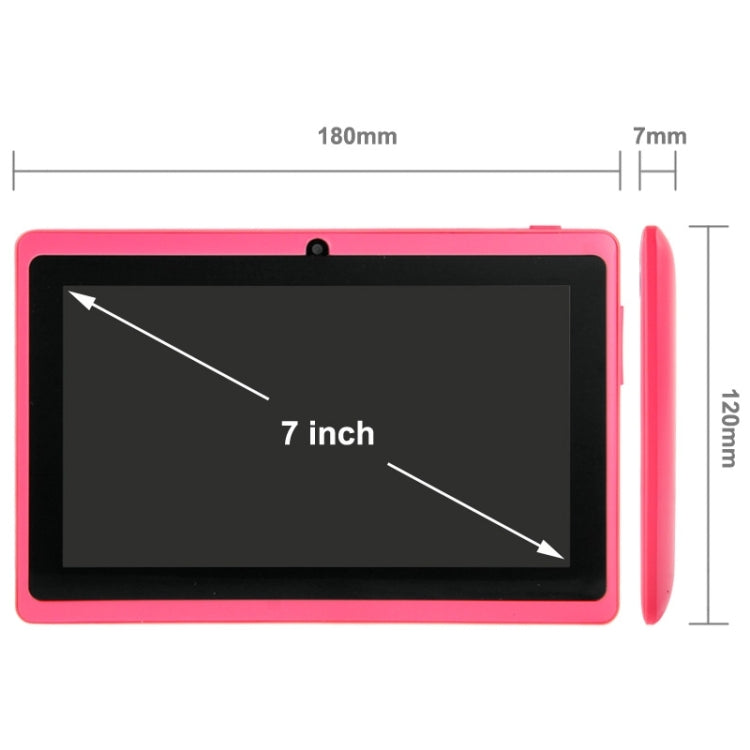 Tablet PC 7.0 inch, 1GB+16GB, Android 4.0, Allwinner A33 Quad Core 1.5GHz, WiFi, Bluetooth, OTG, G-sensor(Pink) - 7.0-8.0 inch by PMC Jewellery | Online Shopping South Africa | PMC Jewellery