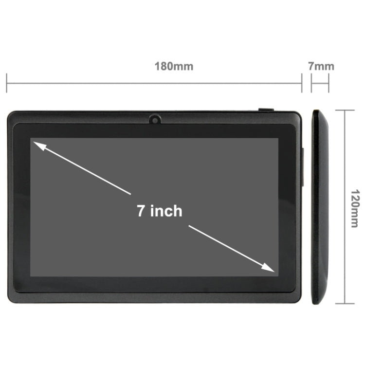 7.0 inch Tablet PC, 512MB+4GB, Android 4.2.2, 360 Degrees Menu Rotation, Allwinner A33 Quad-core, Bluetooth, WiFi(Black) - 7.0-8.0 inch by PMC Jewellery | Online Shopping South Africa | PMC Jewellery