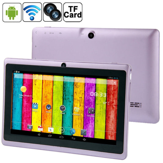 7.0 inch Tablet PC, 512MB+4GB, Android 4.2.2, 360 Degrees Menu Rotation, Allwinner A33 Quad-core, Bluetooth, WiFi(Purple) - 7.0-8.0 inch by PMC Jewellery | Online Shopping South Africa | PMC Jewellery