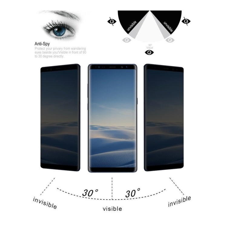 For Galaxy Note 8 0.26mm 9H Surface Hardness 3D Curved Privacy Anti-glare Non-full Screen Tempered Glass Screen Protector (Transparent) - free shipping - PMC TechLife - Order now!