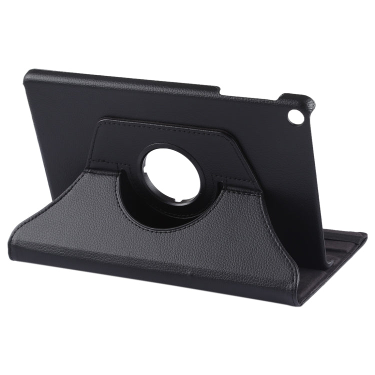 Litchi Texture Horizontal Flip 360 Degrees Rotation Leather Case for Galaxy Tab A 10.1 (2019) T510 / T515, with Holder (Black) - Tab A 10.1 (2019) T510 / T515 by PMC TechLife | Online Shopping South Africa | PMC TechLife | Buy Now Pay Later Mobicred