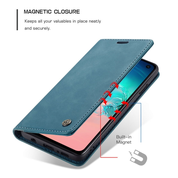 CaseMe-013 Multifunctional Retro Frosted Horizontal Flip Leather Case for Galaxy S10 E, with Card Slot & Holder & Wallet (Blue) - free shipping - PMC TechLife - Order now!
