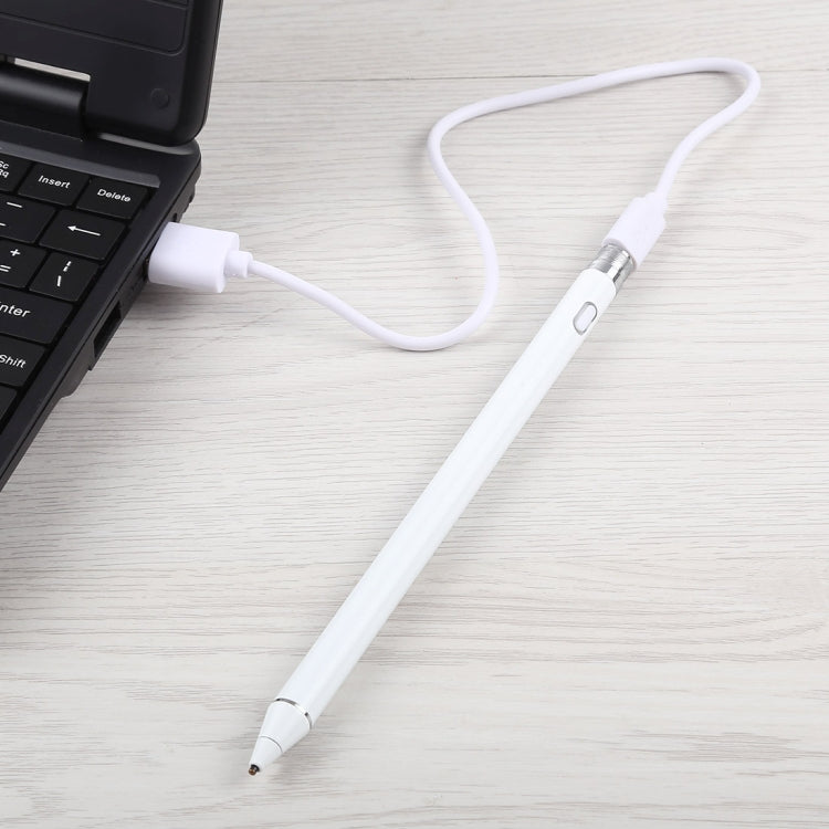 Long Universal Rechargeable Capacitive Touch Screen Stylus Pen with 2.3mm Superfine Metal Nib for iPhone, iPad, Samsung, and Other Capacitive Touch Screen Smartphones or Tablet PC(White) - free shipping - PMC TechLife - Order now!