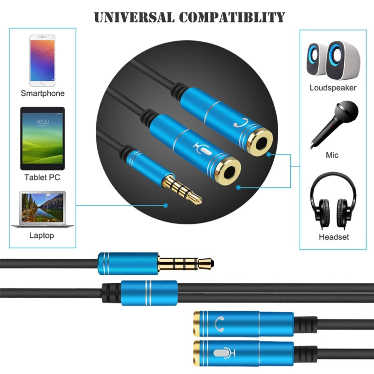 2 in 1 3.5mm Male to Double 3.5mm Female TPE High-elastic Audio Cable Splitter, Cable Length: 32cm(Black) - Cable & Splitter by PMC TechLife | Online Shopping South Africa | PMC TechLife