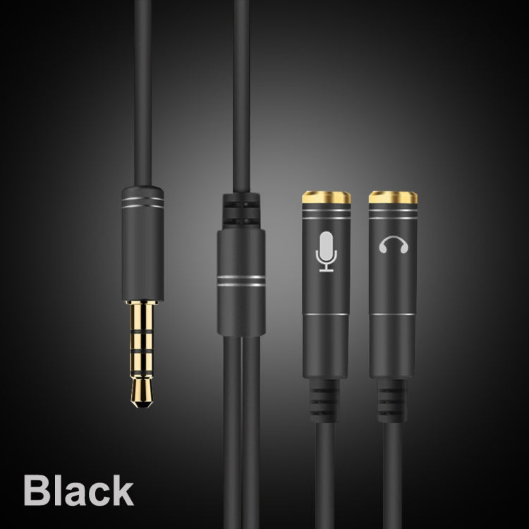 2 in 1 3.5mm Male to Double 3.5mm Female TPE High-elastic Audio Cable Splitter, Cable Length: 32cm(Black) - Cable & Splitter by PMC Jewellery | Online Shopping South Africa | PMC Jewellery