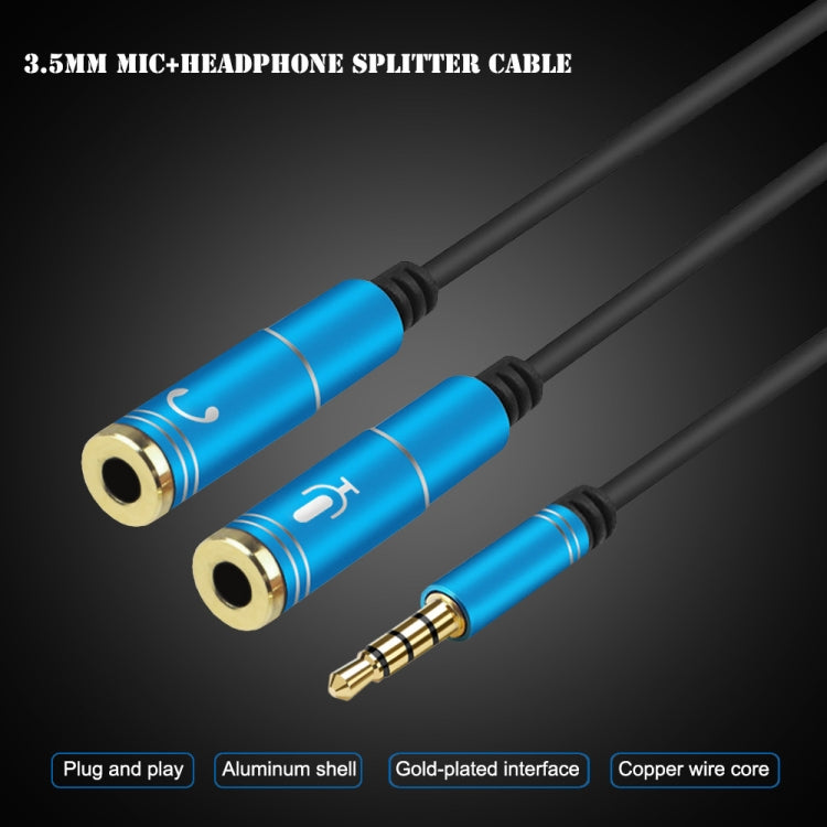 2 in 1 3.5mm Male to Double 3.5mm Female TPE High-elastic Audio Cable Splitter, Cable Length: 32cm(Silver) - Cable & Splitter by PMC Jewellery | Online Shopping South Africa | PMC Jewellery