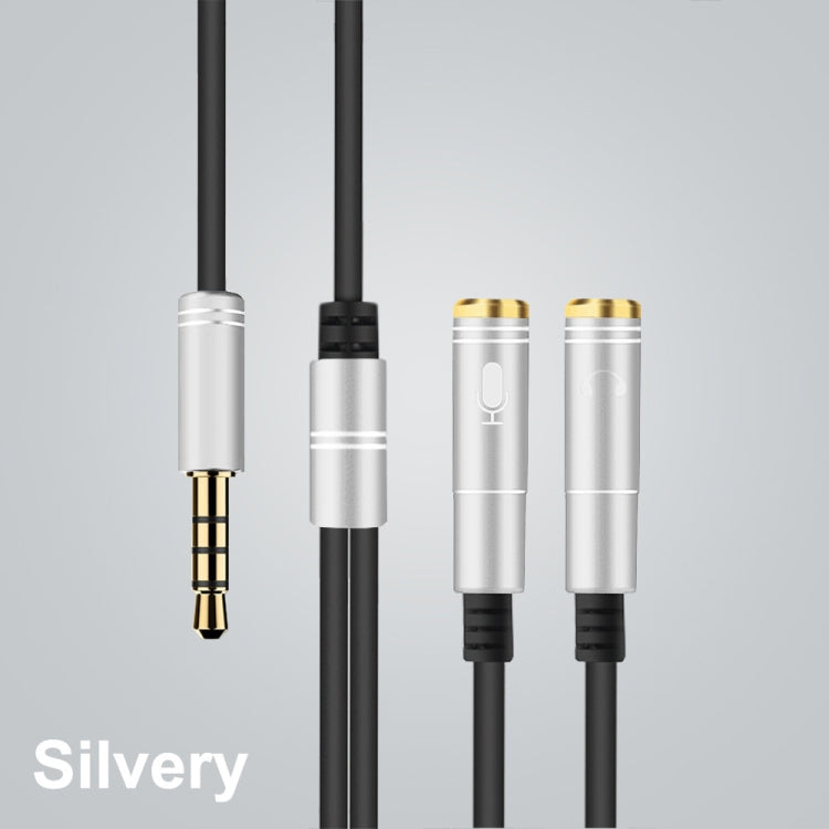 2 in 1 3.5mm Male to Double 3.5mm Female TPE High-elastic Audio Cable Splitter, Cable Length: 32cm(Silver) - Cable & Splitter by PMC Jewellery | Online Shopping South Africa | PMC Jewellery