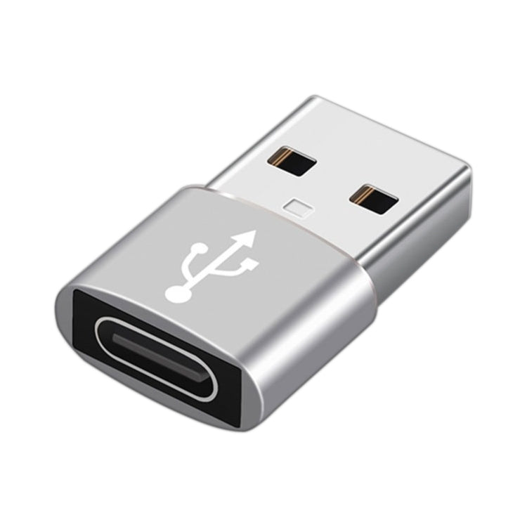 USB-C / Type-C Female to USB 2.0 Male Aluminum Alloy Adapter, Support Charging & Transmission(Silver) - free shipping - PMC TechLife - Order now!