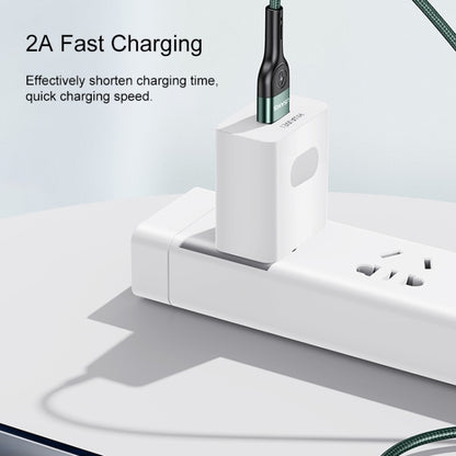 USAMS US-SJ450 U55 2A Micro USB Aluminum Alloy Weave Charging Cable, Length:1m(Green) - Micro USB Cable by USAMS | Online Shopping South Africa | PMC Jewellery