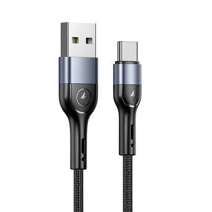 USAMS US-SJ449 U55 2A Type-C / USB-C Aluminum Alloy Weave Charging Cable, Length:1m (Black) - USB-C & Type-C Cable by USAMS | Online Shopping South Africa | PMC Jewellery