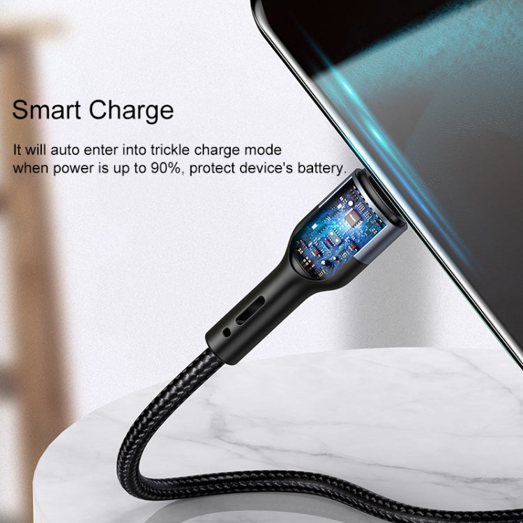USAMS US-SJ449 U55 2A Type-C / USB-C Aluminum Alloy Weave Charging Cable, Length:1m (Black) - USB-C & Type-C Cable by USAMS | Online Shopping South Africa | PMC Jewellery