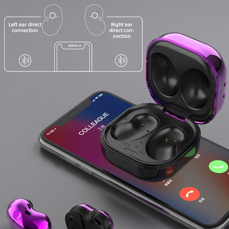 S6 Plus Bluetooth 5.0 TWS Touch Digital Display Mini Clock True Wireless Bluetooth Earphone with Charging Box(Purple) - TWS Earphone by PMC Jewellery | Online Shopping South Africa | PMC Jewellery