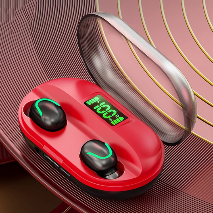 T2 Bluetooth 5.0 TWS Touch Digital Display True Wireless Bluetooth Earphone with Charging Box(Red) - TWS Earphone by PMC TechLife | Online Shopping South Africa | PMC TechLife