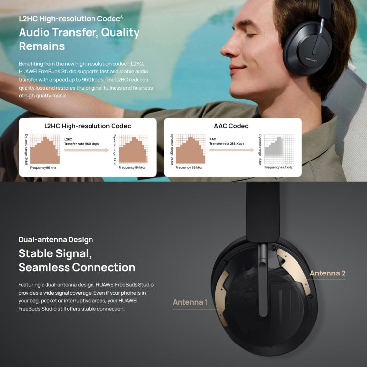 Original HUAWEI FreeBuds Studio Dynamic Noise Cancelling Bluetooth 5.2 Wireless Headset(Gold) - Headset & Headphone by Huawei | Online Shopping South Africa | PMC Jewellery