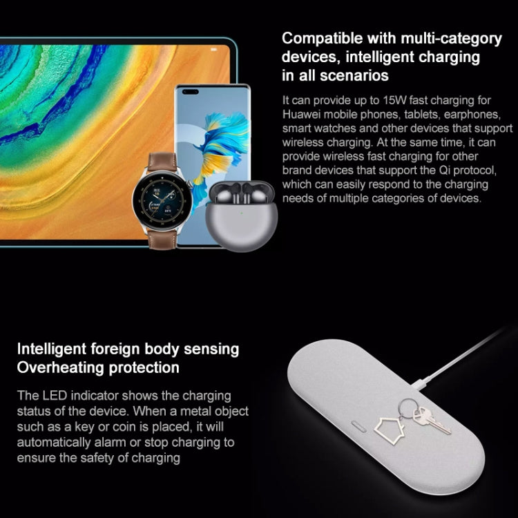 Original Huawei 15W x 3 Multi-device Smart Wireless Charging Board Set withType-C / USB-C Charger & Cable (Grey) - Wireless Charger by Huawei | Online Shopping South Africa | PMC Jewellery