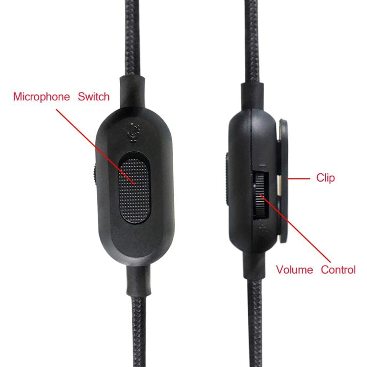 ZS0159 For Logitech G433 / G233 / G Pro / G Pro X 3.5mm Male to Male Gaming Headset Audio Cable with Wire-controlled, Cable Length: 2m(Black) - Headset Accessories by PMC TechLife | Online Shopping South Africa | PMC TechLife | Buy Now Pay Later Mobicred