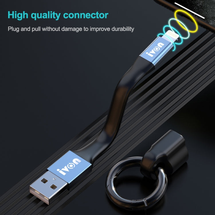 IVON CA90 3.1A Max USB to Micro USB Portable Data Cable with Ring, Length: 14.5cm (Champagne Gold) - Micro USB Cable by IVON | Online Shopping South Africa | PMC TechLife | Buy Now Pay Later Mobicred