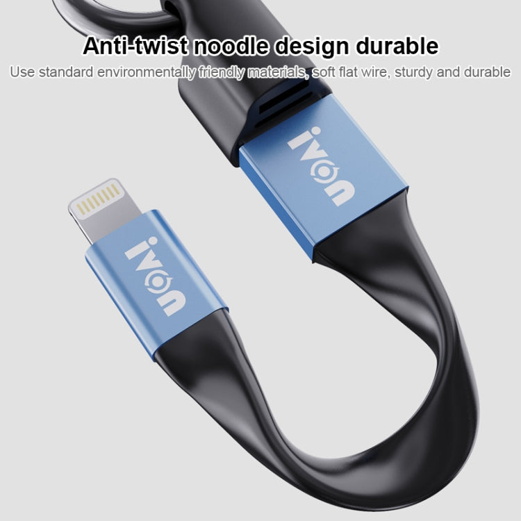 IVON CA90 3.1A Max USB to Micro USB Portable Data Cable with Ring, Length: 14.5cm (Champagne Gold) - Micro USB Cable by IVON | Online Shopping South Africa | PMC TechLife | Buy Now Pay Later Mobicred
