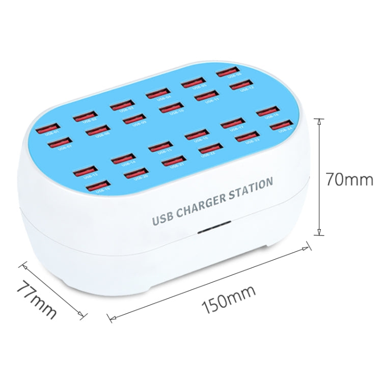 830-24 180W 24 USB Ports Multifunction Smart Charger Station AC100-240V, US Plug (White) - Multifunction Charger by PMC Jewellery | Online Shopping South Africa | PMC Jewellery