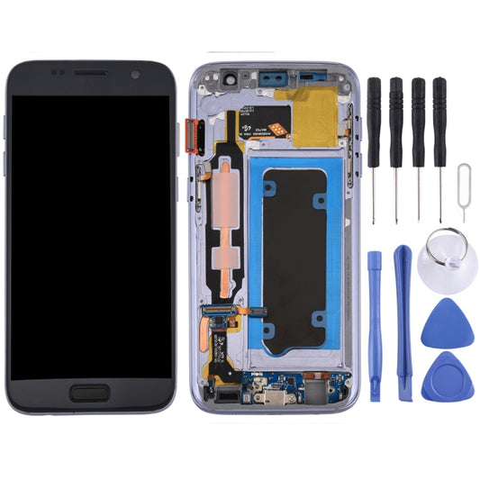OLED LCD Screen for Galaxy S7 / G930V Digitizer Full Assembly with Frame (Grey) - LCD Screen by PMC Jewellery | Online Shopping South Africa | PMC Jewellery