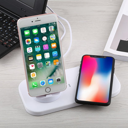 USB to 3 in 1 (8 Pin + Micro USB + USB-C / Type-C) Dock Charger Desktop Charging Data Sync Stand Station Holder with Qi Wireless Charger & USB Cable - Wireless Charger Receiver by PMC Jewellery | Online Shopping South Africa | PMC Jewellery