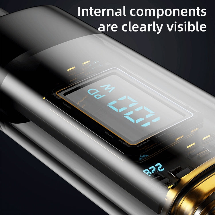 Mutural Li-CC007 1.2m 66W Transparent Digital Display USB to Type-C Charging Data Cable - USB-C & Type-C Cable by Mutural | Online Shopping South Africa | PMC TechLife | Buy Now Pay Later Mobicred