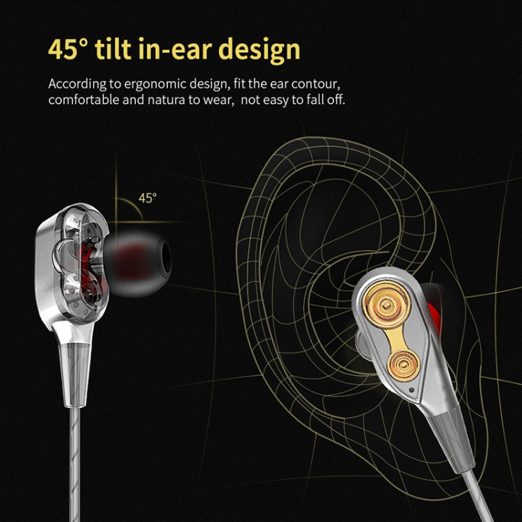 QKZ CK8 HiFi In-ear Four Unit Sports Music Headphones (Silver) - free shipping - PMC TechLife - Order now!