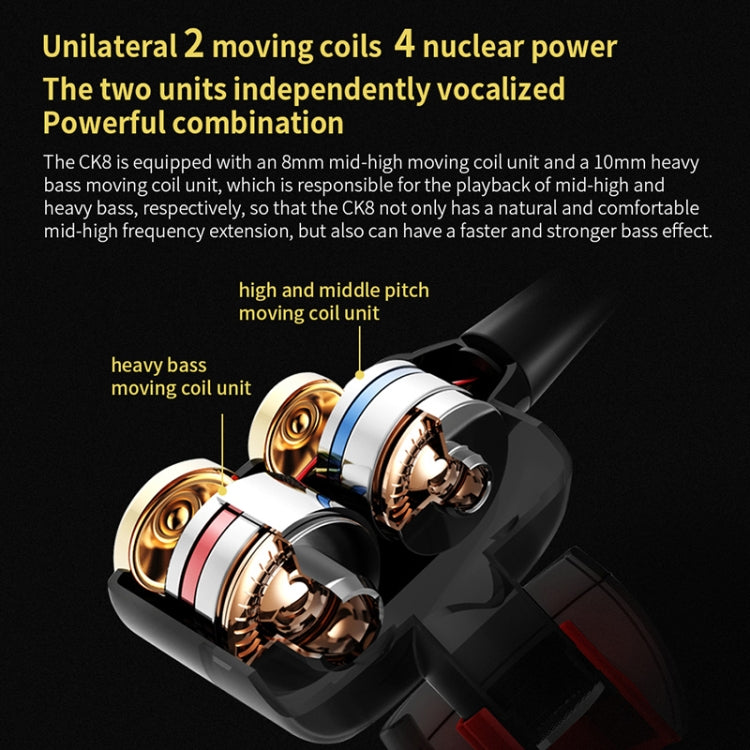QKZ CK8 HiFi In-ear Four Unit Sports Music Headphones (White) - free shipping - PMC TechLife - Order now!