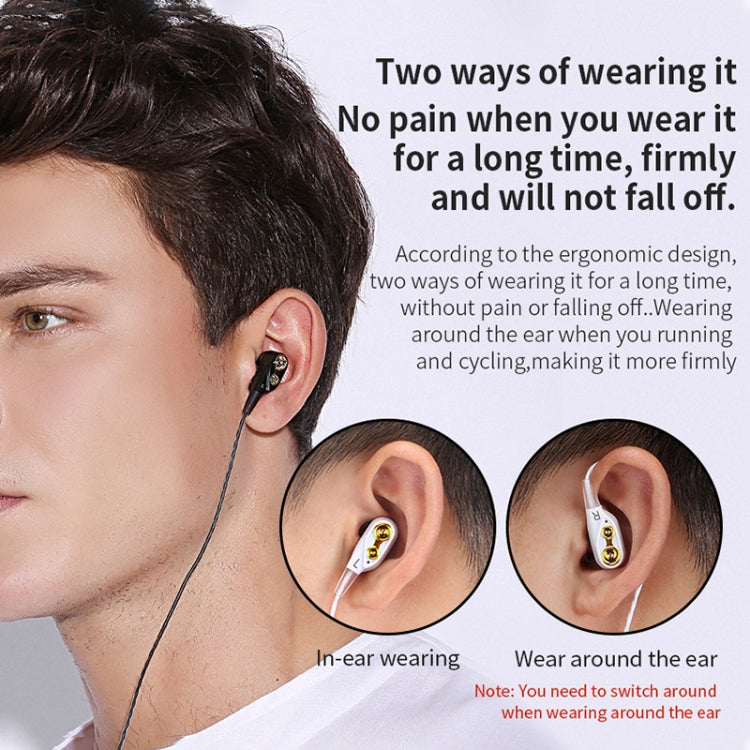 QKZ CK8 HiFi In-ear Four Unit Sports Music Headphones (White) - free shipping - PMC TechLife - Order now!