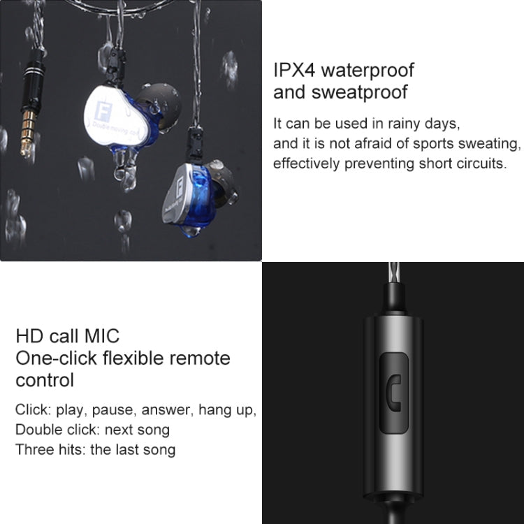 QKZ CK9 HiFi In-ear Four Unit Sports Music Headphones (Black) - Sport Earphone by QKZ | Online Shopping South Africa | PMC TechLife | Buy Now Pay Later Mobicred