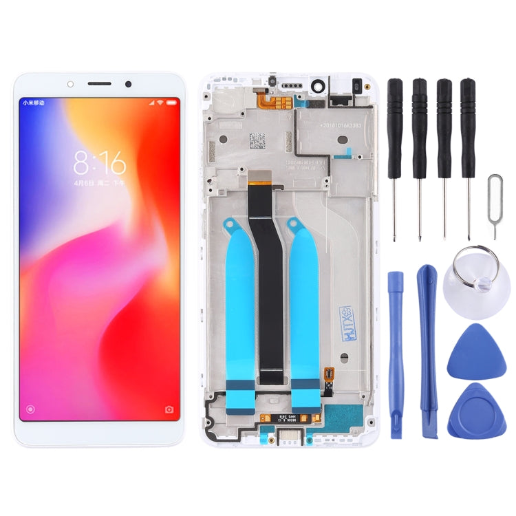 TFT LCD Screen for Xiaomi Redmi 6A / Redmi 6 Digitizer Full Assembly with Frame(White) - LCD Screen by PMC Jewellery | Online Shopping South Africa | PMC Jewellery