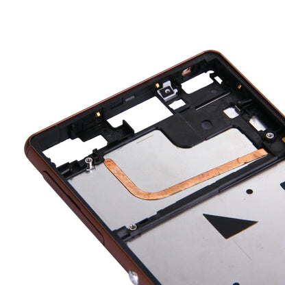 Single SIM Front Housing LCD Frame Bezel for Sony Xperia Z3(Brown) - Frame Bezel Plate by PMC Jewellery | Online Shopping South Africa | PMC Jewellery