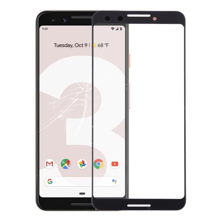 Front Screen Outer Glass Lens for Google Pixel 3(Black) - Outer Glass Lens by PMC Jewellery | Online Shopping South Africa | PMC Jewellery