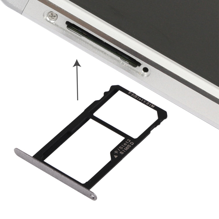 For Huawei Honor 7 Nano SIM Card Tray + Nano SIM / Micro SD Card Tray(Grey) - Card Socket by PMC Jewellery | Online Shopping South Africa | PMC Jewellery