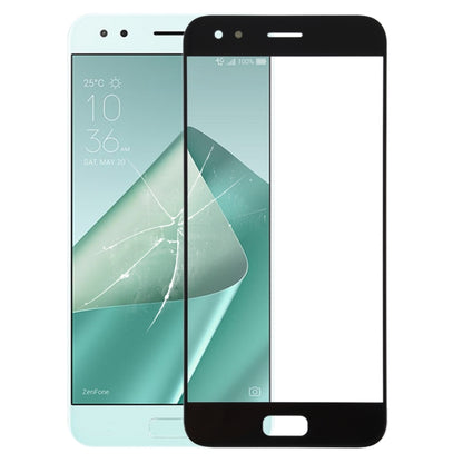 Front Screen Outer Glass Lens for Asus ZenFone 4 ZE554KL / Z01KD(Black) - Outer Glass Lens by PMC Jewellery | Online Shopping South Africa | PMC Jewellery