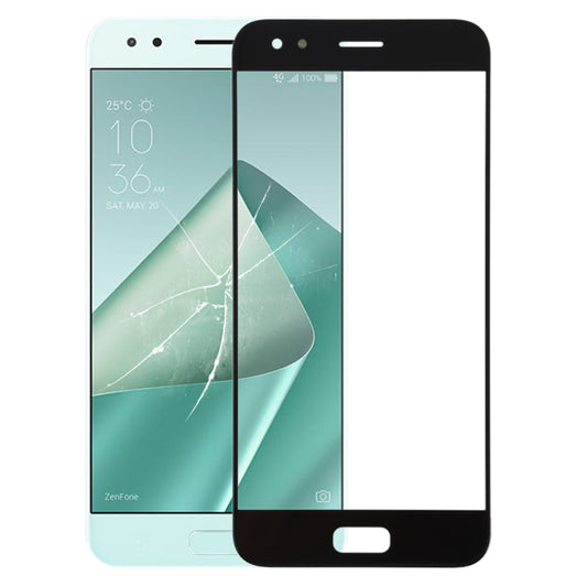 Front Screen Outer Glass Lens for Asus ZenFone 4 ZE554KL / Z01KD(Black) - Outer Glass Lens by PMC Jewellery | Online Shopping South Africa | PMC Jewellery