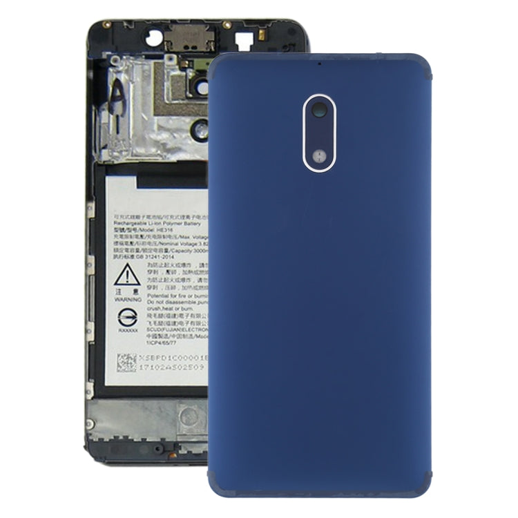 Battery Back Cover with Camera Lens & Side Keys for Nokia 6 TA-1000 TA-1003 TA-1021 TA-1025 TA-1033 TA-1039(Blue) - Back Cover by PMC Jewellery | Online Shopping South Africa | PMC Jewellery