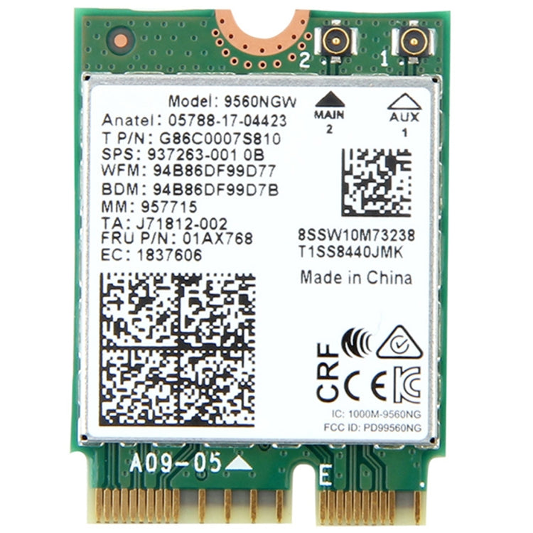 9560NGW Dual Band 1.73Gbps Wireless for Intel 9560ac NGFF Key E Wifi Card 8020.11ac Bluetooth 5.0 Laptop for Windows 10 - Add-on Cards by PMC TechLife | Online Shopping South Africa | PMC TechLife | Buy Now Pay Later Mobicred