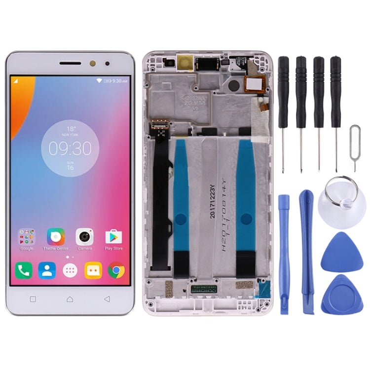 OEM LCD Screen for Lenovo K6 Power Digitizer Full Assembly with Frame (White) - LCD Screen by PMC Jewellery | Online Shopping South Africa | PMC Jewellery