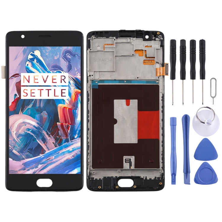 For OnePlus 3 / 3T A3000 A3010 TFT Material LCD Screen and Digitizer Full Assembly with Frame (Black) - LCD Screen by PMC Jewellery | Online Shopping South Africa | PMC Jewellery