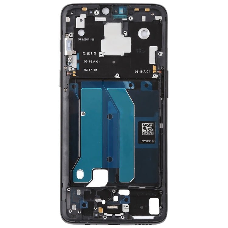 For OnePlus 6 Front Housing LCD Frame Bezel Plate with Side Keys (Frosted Black) - Frame Bezel Plate by PMC Jewellery | Online Shopping South Africa | PMC Jewellery