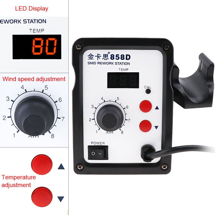 Kaisi K-858D SMD Hot-Air Soldering Station LED Digital Display Support Controllable Temperature for Desoldering + Air Nozzles, EU Plug - Electric Soldering Iron by Kaisi | Online Shopping South Africa | PMC TechLife | Buy Now Pay Later Mobicred