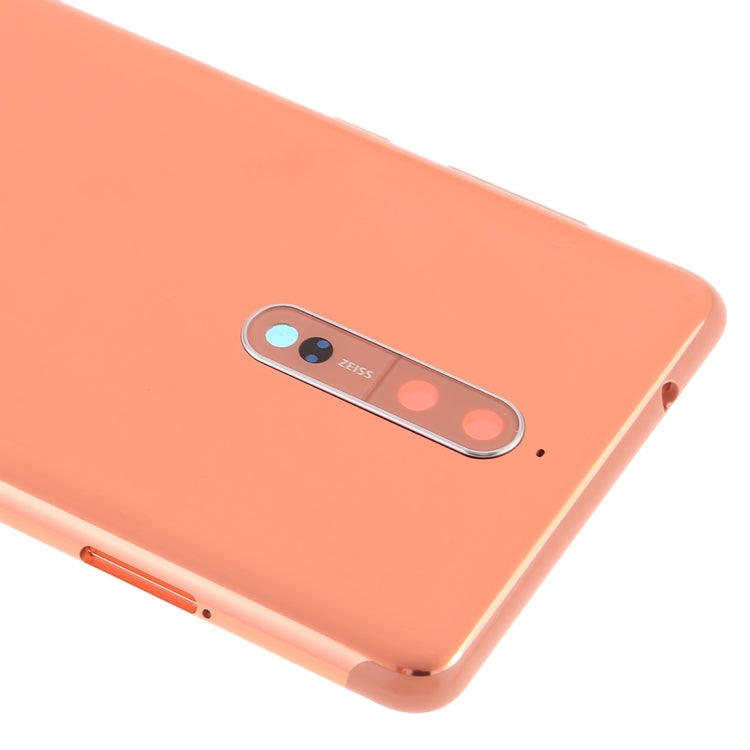 Battery Back Cover with Camera Lens & Side Keys for Nokia 8(Orange) - Back Cover by PMC Jewellery | Online Shopping South Africa | PMC Jewellery