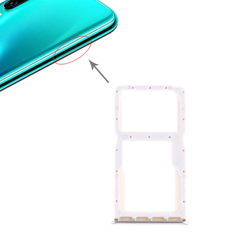 SIM Card Tray + SIM Card Tray / Micro SD Card Tray for Huawei P30 Lite (White) - Card Socket by PMC Jewellery | Online Shopping South Africa | PMC Jewellery